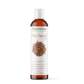 Flaxseed Oil 8 fl. oz. Unrefined Cold Pressed 100% Pure Natural Carrier For Skin, Face, Body Moisturizer, and Hair Growth.
