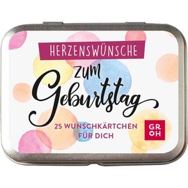 Herzenswünsche zum Geburtstag: 25 kleine Wunschkärtchen für dich | Geburtstagswünsche für Freundin, Mutter oder Schwester | Kleines persönliches Geschenk