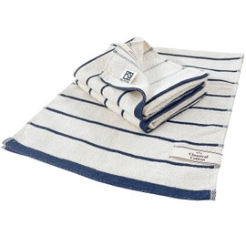 Senshu Special Towel, Classical Cotton, Smart Face Towel, Made in Japan, 100% Cotton, 11.4 x 29.5 inches (29 x 75 cm), Water Absorbent, Quick Drying, Thin Border, Navy, Organic Cotton