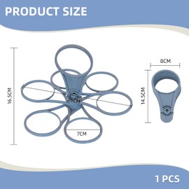 KLINNA Foldable 6 Cup Cup Holder with Handle - Heavy Duty Cup Carrier Ideal for Festival, Sports Events and Concerts, Home - Space Saving & Compact (Grey)