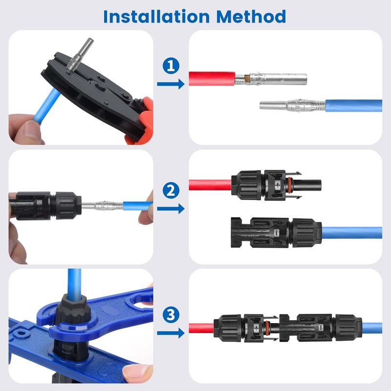 Elecoutek Solar Plug Set for 2.5/4/6 mm² Solar Cable, Solar