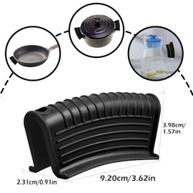 8 Pack Cast Iron Pot Assist Handle Covers, High Heat Resistant Anti-Slip Silicone Skillet Handle Cover for Any Frying Cast Iron Skillet Metal Pan, Washable Reusable Rubber Pot Holder Sleeve Black