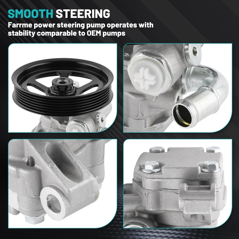 Farrme 20-2403 Power Steering Pump with Pulley Fit for Buick