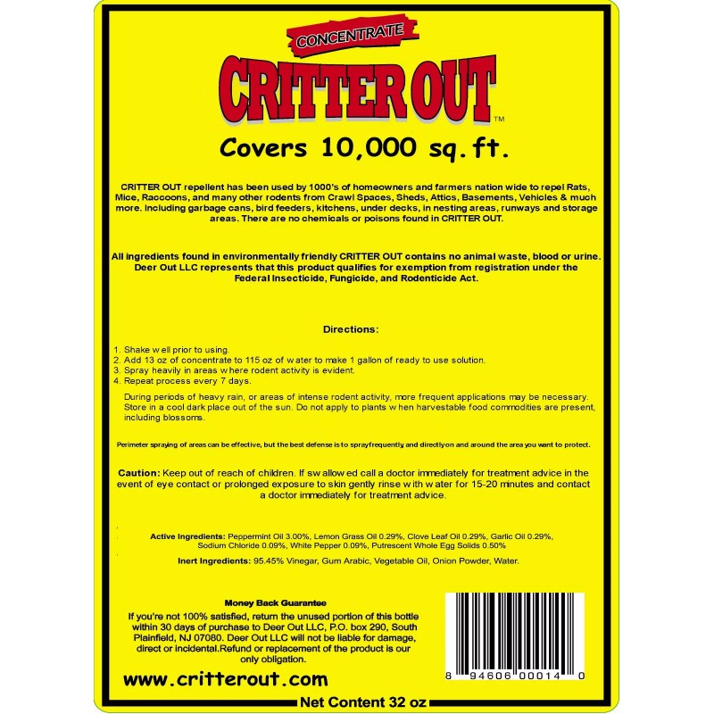 Critter Out Mouse Repellent: Critter Out Mouse and Rat Repellent