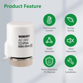 Wengart Thermal Actuator WG2203, ACDC24V Normally Open Underfloor Heating Distributor Underfloor Heating Parts
