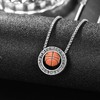 KATHLU Basketball Necklace for Men 925 Sterling Silver Basketball Pendant