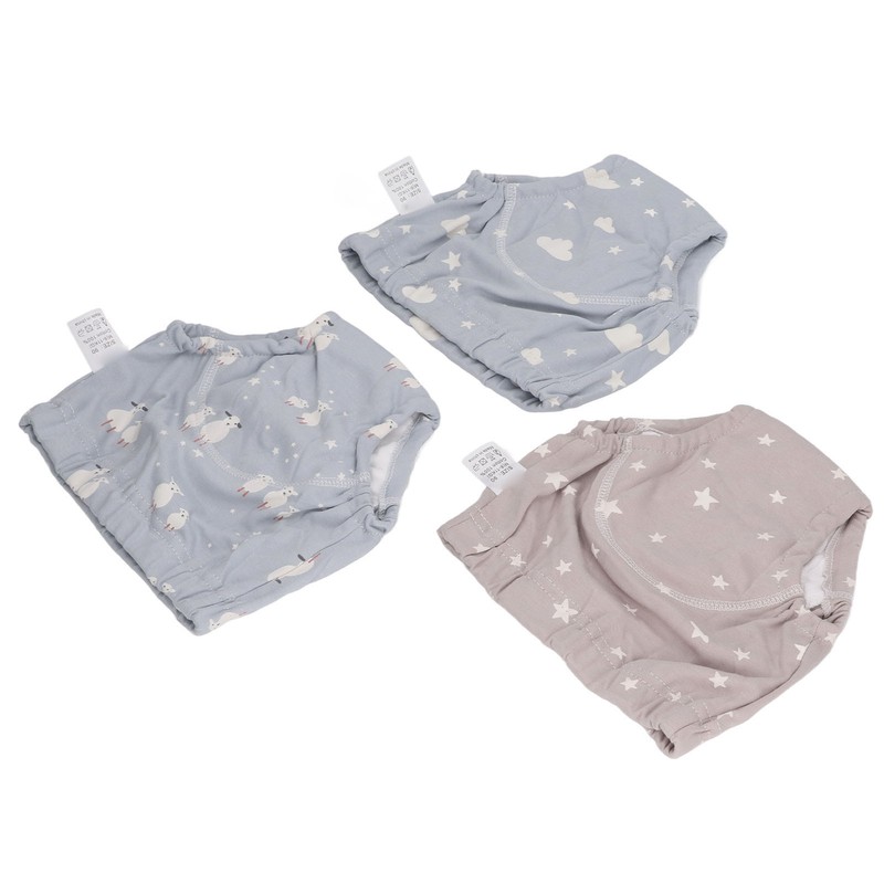 3pcs Baby Absorbent Training Pants Reusable Washable 6 Layers Gauze