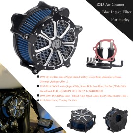 Unbranded RSD Air Cleaner Blue Intake Filter Kit For Harley Road King Electra Street Glide