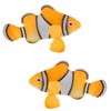 LDEXIN 2 Pack Silicone Artificial Aquarium Floating Clownfish Decoration Fish