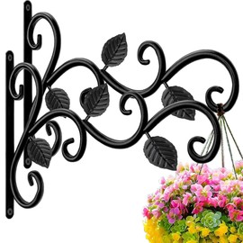 EKINIYAR Plant Hanging Bracket, 10 inch Wall Mount Plant Hanger Outdoor Indoor, Decorative Outdoor Hanging Plant Bracket Hooks for Planter Flower Bird Feeder Lanterns Wind Chimes 2 Count