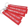 DayCount - Llavero bordado con texto en inglés"Remove before flight"