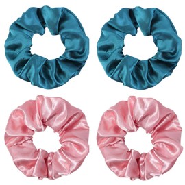 4 Pieces Of Crystal Satin Hair Ties, High-End Hair Ties, Rubber Band Hair Accessories, Large Intestine Hair Ties, Retro Crystal Headbands