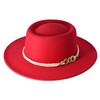 Lisianthus Women Wide Brim Fedora Hat with Belt Buckle Pork