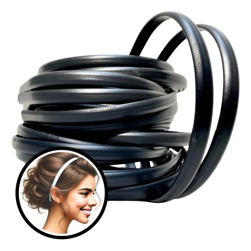 50 Pzas 1 Cm Diadema Para Forrar Manualidades Lisas Mayoreo