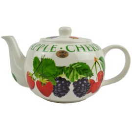 Lesser and Pavey 23cm Orchard Fruits Fine China Teapot, White