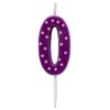Papyrus Birthday Candle Number 0, Purple Polka Dots (1-Count)