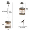 wochos Farmhouse Pendant Light, Adjustable Metal and Wood Chandelier Light