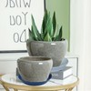 Plant Saucer Blue Ceramic Deep Pot Tray - 2 Pack