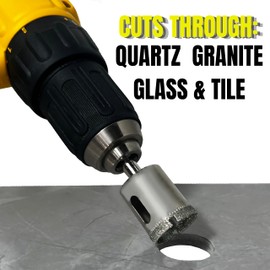 Drilax 5-Pc Diamond Drill Bits Set (3/8" to 1") | Solid Alloy Steel Hole Saws for Ceramic, Glass, Granite & Tile | 1-1/8" Deep Cut