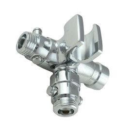 High Sierra® - Solid Metal 4-Way Combination Shower System Adapter With (2) Flow Control Valves and Built-In Handheld Holder - Polished Chrome Finish