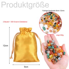 Pack of 200 Gemstones for Children, Tumbled Stones, Lucky Stones for Children, Semi-Precious Stones Mix, Colourful Stones for Gemstone Game for Treasure Hunting, Synthetic, Synthetic