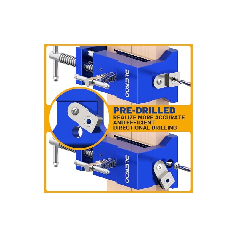 BLEKOO 4 Pack Cabinet Clamps for Installation, Solid Drilling Tool