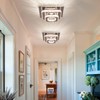 FRIXCHUR Dimmable Crystal Chandelier Ceiling Light with Remote Square Led