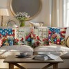 QIONG MENG 4th of July Pillow Covers 18x18 Inch Set