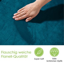 heimtexland Cuddly Blanket, Fluffy Flannel Blanket, Warm OEKO-TEX Bedspread Throw, Sofa Blanket, Lint-Free Fleece Blanket, Super-Soft XL Blanket, Type 380, 150 x 200 cm, Dark Petrol Emerald