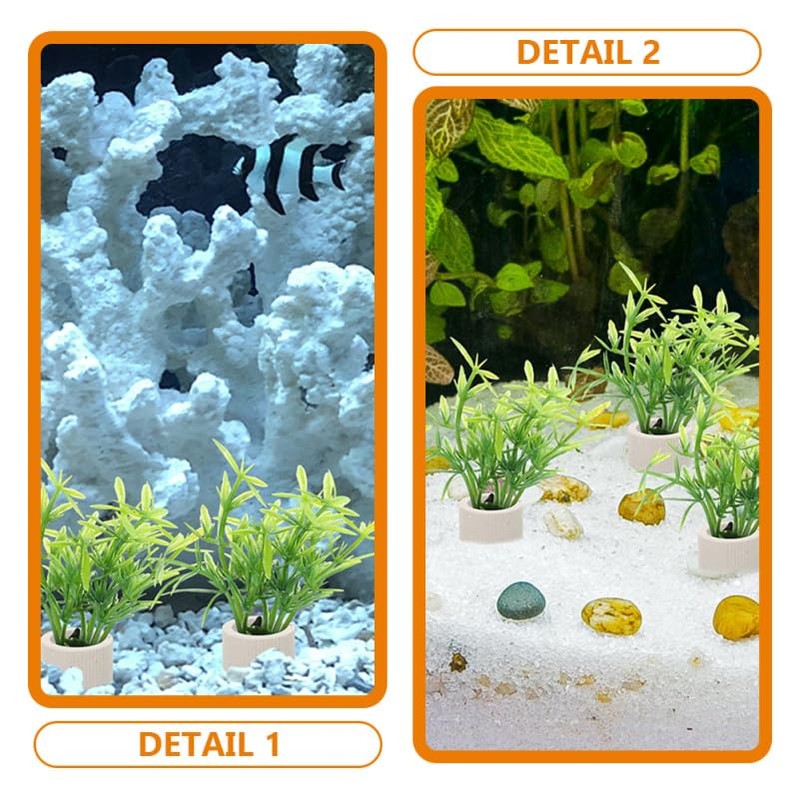 POPETPOP Pack of 5 Aquarium Ring Aquatic Plants, Ceramic Water