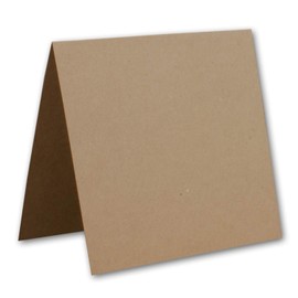25 x Vintage Kraft Paper Folding Cards Square - 150 x 150 mm - Sand Brown - Recycled - 350 g/m² Blank Craft Cards I Environment by Gustav Neuser®