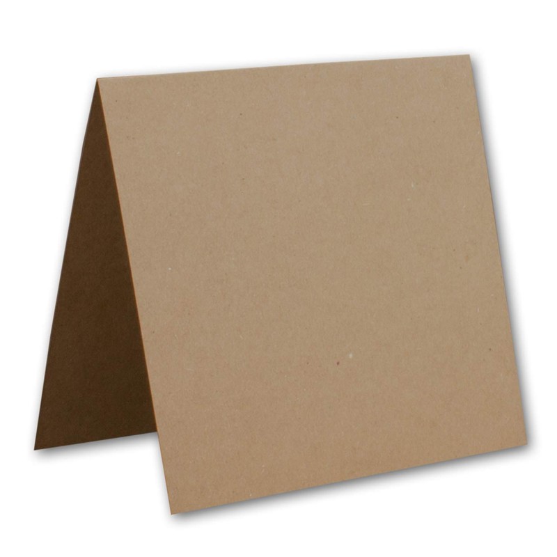 25 x Vintage Kraft Paper Folding Cards Square - 150