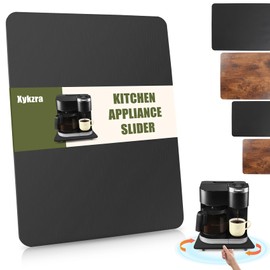 Sliding Tray for Coffee Maker, 360° Rolling Tray Appliance Slider with Wheels, Coffee Pot Slider Tray for Countertop Storage, Easily from Under The Cabinet (Black, 12.5”W x 16”D)