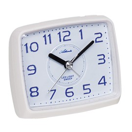 Atlanta 1979-0 Alarm Clock without Ticking with Light Analogue White