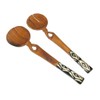 Twisted Olive Wood Salad Servers with Bone Handles