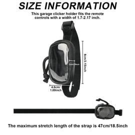 Garage Door Opener Holder for Visor, Carrying Case for Universal Garage/Gate Door Opener Remote, Adjustable Visor Bag Gate Clicker Holder (Black-Genie Intellicode)