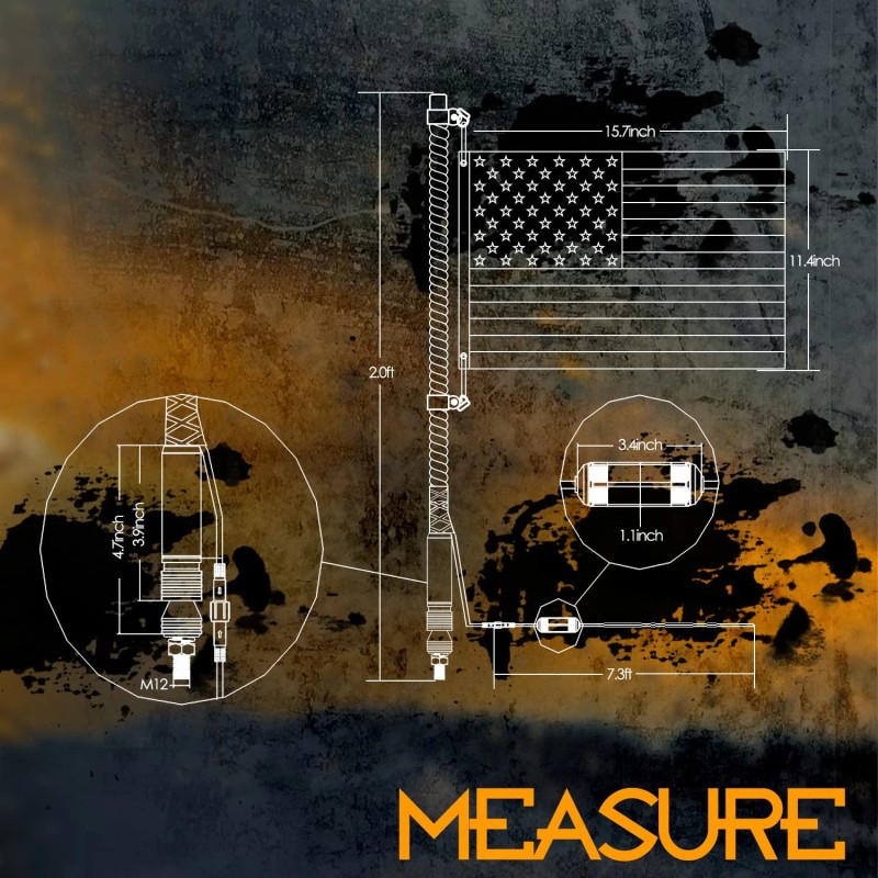 NR NIRIDER Nirider 2Ft Led Whip Lights With Flag Pole