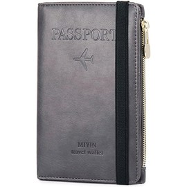 Lumbor37 Porta de Pasaporte, Funda para Pasaporte Con Bloqueo RFID,Cremallera Monedero, Cierre de Banda elástica,Caja de Pasaporte,Caja de Tarjeta de Visita Bolsa