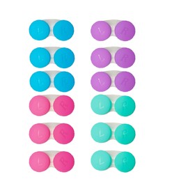 TUJAO 12PCS Colorful Contact Lens Case, Left/Right Eyes Contact Lens Immersion Kit, Leak-Proof Packaging, Suitable for Outdoor Mini Contact Lens Case Screw Top