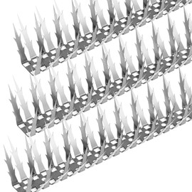 Quunoot Bird Spikes, 5 FT Stainless Steel Bird Deterrent Spikes, Pigeon Spikes for Outside to Keep Birds Squirrel Raccoon Cat Away, for Garden Fence Roof Window Sill and Wall(5 Pack)