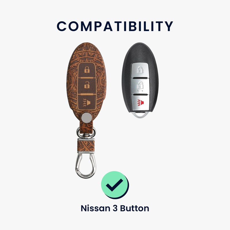 kwmobile Car Key Case Compatible with Nissan 3-Button Car Key