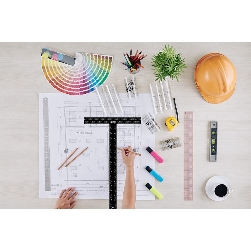 Better Office Products T Square, 18 inch Metal T Ruler,