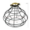 Rustic State Industrial Cage Pendant Light with 15' Black Fabric