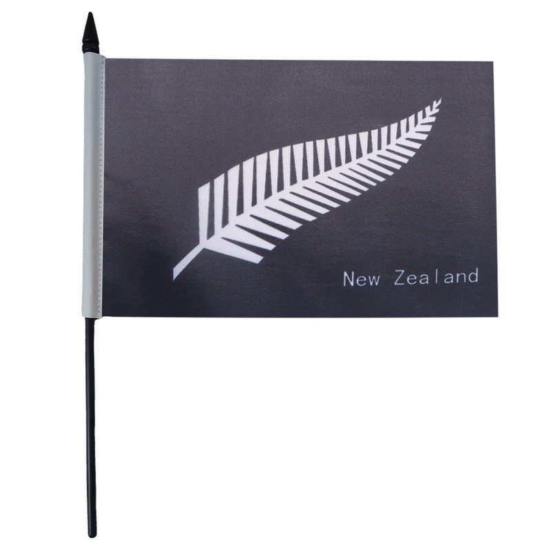 New Zealand Fern Table Flag 5'' x 8'' plastic stick