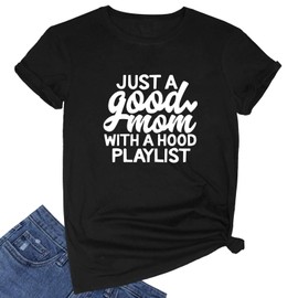 YITAN Women Cute Funny Graphic Summer Tee Cotton Short Sleeve Crewneck T Shirts Black XX-Large