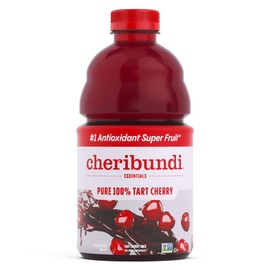 Cheribundi 100% Tart Cherry Juice Pure | Unsweetened Tart Cherry Juice | Athletes Recovery Drink | Promotes Restorative Sleep, Muscle Recovery & Boosts Athletic Performance | 32 floz (6 Pack)