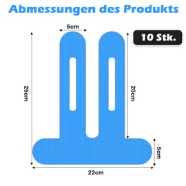 EUDUQ Pack of 10 PreCut Kinesiotapes, Knee Tape, Kinesiology Tape, Waterproof Physio Tape, Elastic Skin-Friendly Knee Tapes for Knee Pain and Muscle Support (Blue)