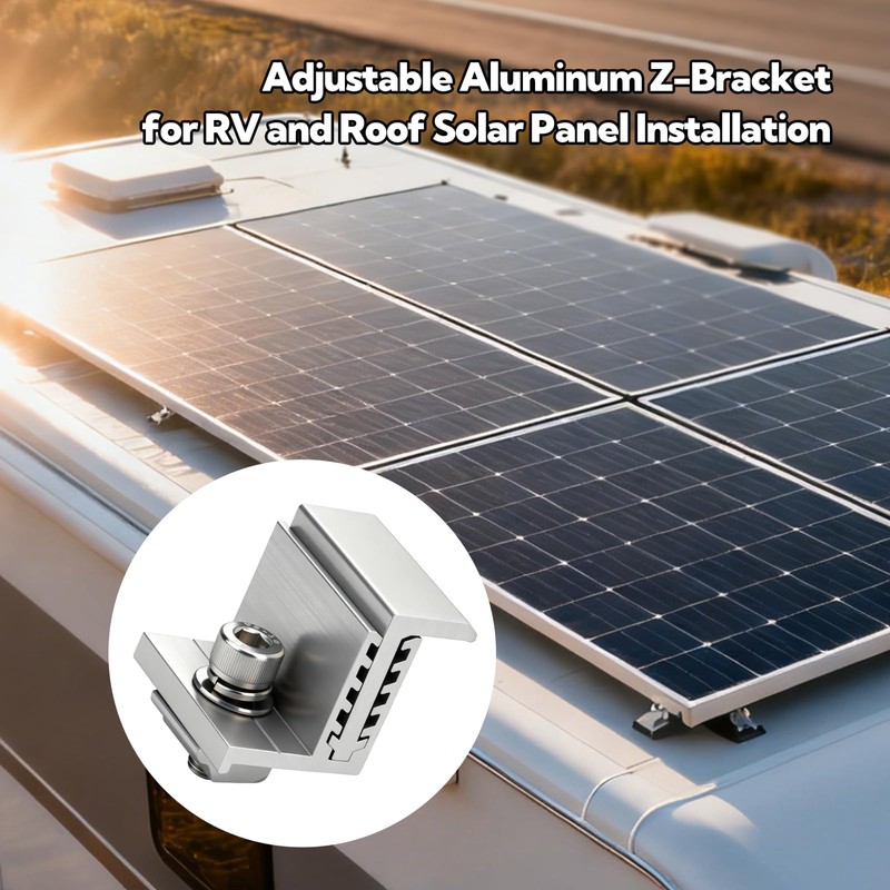 GAGIRA 12Pcs 35-55mm Adjustable Solar Brackets, Aluminum Solar Panel Z