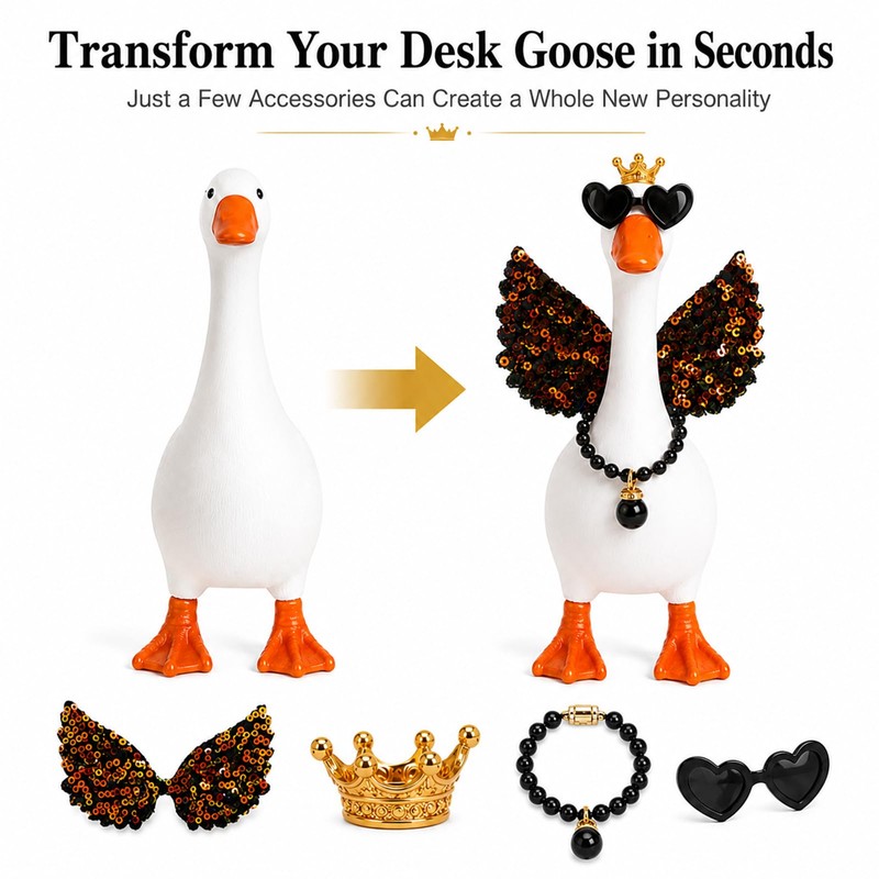 7-Inch Porch Goose Accessories, Mini Desk Goose Outfits for Goose