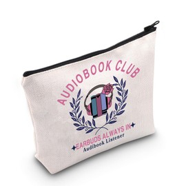 G2TUP Audiobook Lover Makeup Bag Audiobook Club Gifts Audiobook Listener Gifts Audio Bookworm Zipper Pouch (Audiobook Club CA)